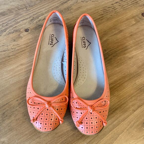 Cliffs White Mountain Womens Sz 8W Shoes Cheryl Tangerine Ballet Flats Summer - Picture 13 of 13